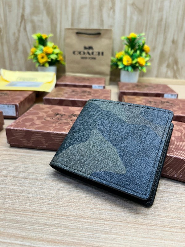 Coach Camo Print Leather Bifold Wallet – Forest Green