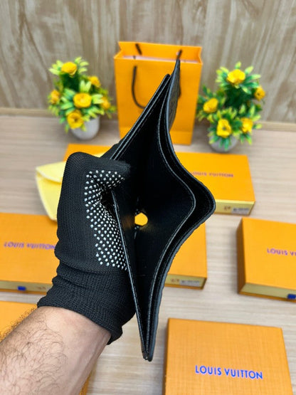 Louis Vuitton Multiple Wallet – Black Monogram Chess Embossed Leather