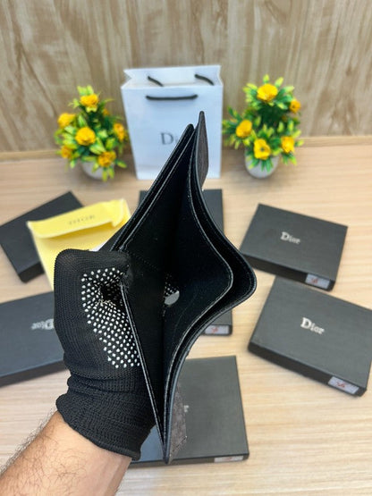 Dior Oblique Canvas Bifold Wallet – Graphite Grey Edition