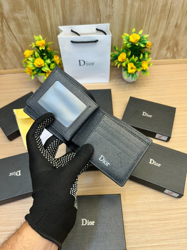 Dior Geometric Print Bifold Wallet – Silver Grey Edition
