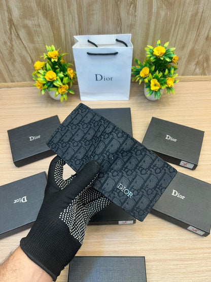 Dior Oblique Canvas Bifold Wallet – Black Monogram Edition