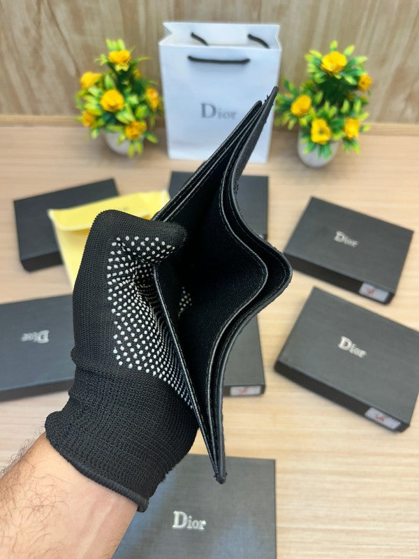 Dior Oblique Canvas Bifold Wallet – Black Monogram Edition
