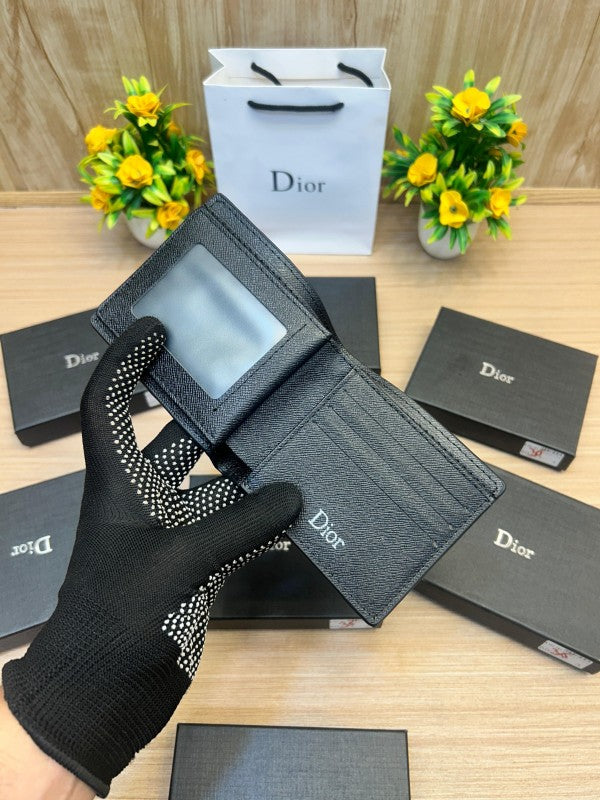 Dior Oblique Canvas Bifold Wallet – Black Monogram Edition