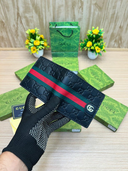 Gucci Signature GG Bifold Wallet – Web Stripe Edition