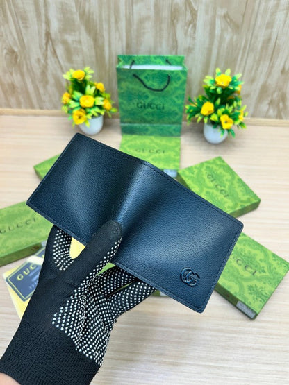 Gucci Signature Leather Bi-Fold Wallet – Black