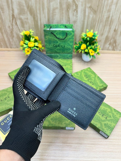 Gucci Signature Leather Bi-Fold Wallet – Black