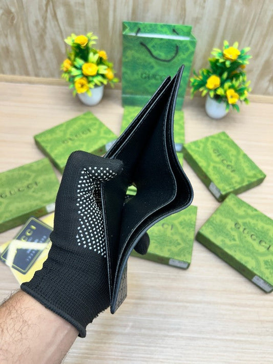 Gucci Microguccissima GG Black Leather Bifold Wallet