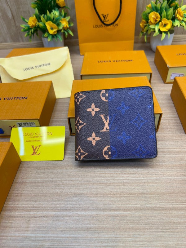 Louis Vuitton Split Monogram Eclipse & Brown Bifold Wallet