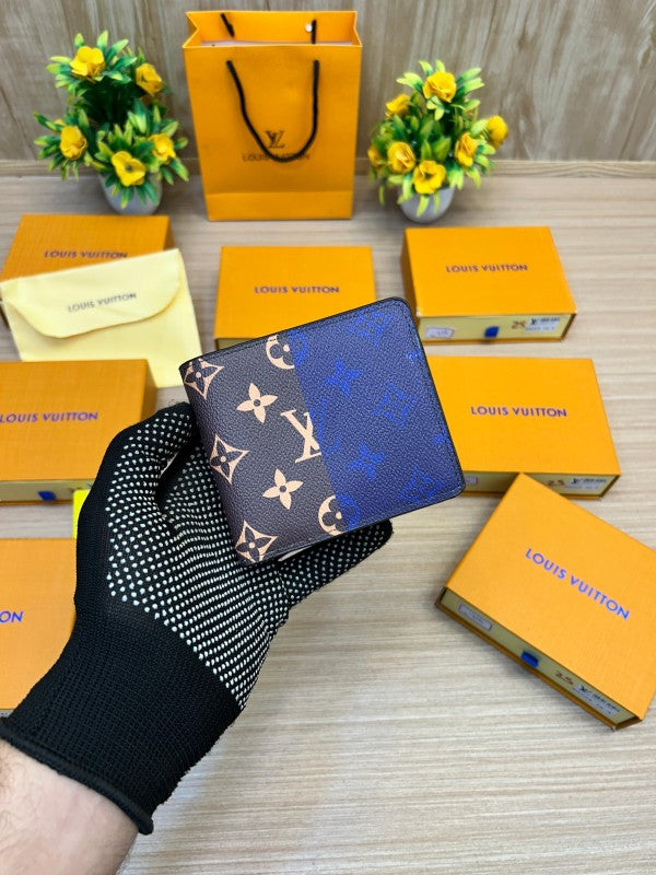 Louis Vuitton Split Monogram Eclipse & Brown Bifold Wallet