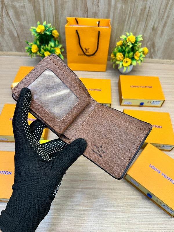 Louis Vuitton Split Monogram Eclipse & Brown Bifold Wallet